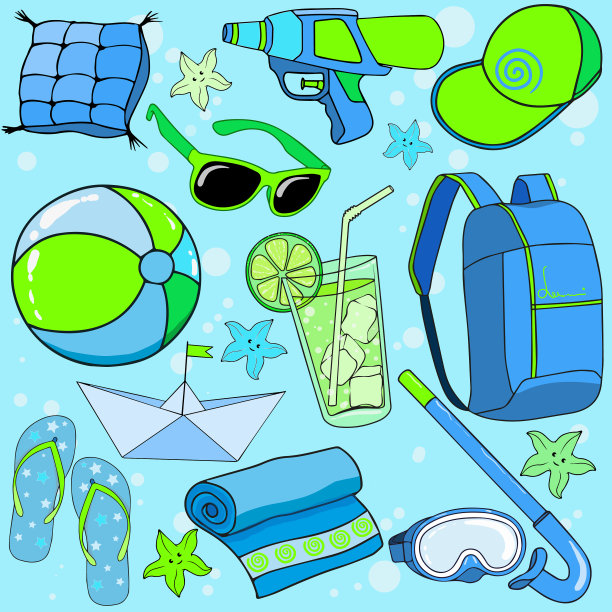 为孩子们准备的夏日海滩图片下载