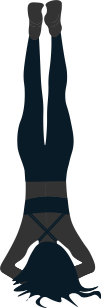 瑜伽女子做垂直瑜伽图片下载