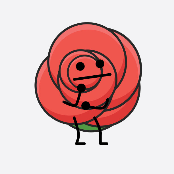 花的性格与可爱的脸简单的手和图片下载