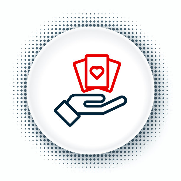 线手握扑克牌图标孤立上图片下载