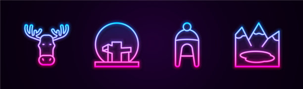 在蒙特利尔生物圈设线麋鹿头与角图片下载