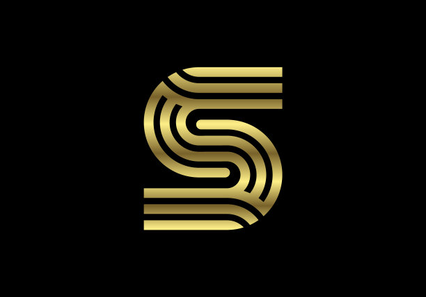 金色的大写线条是字母的创意线图片下载