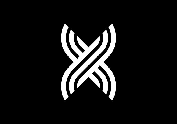 白色大写字母x创作线图片下载