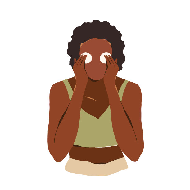 一位非裔美国人正在卸妆图片下载