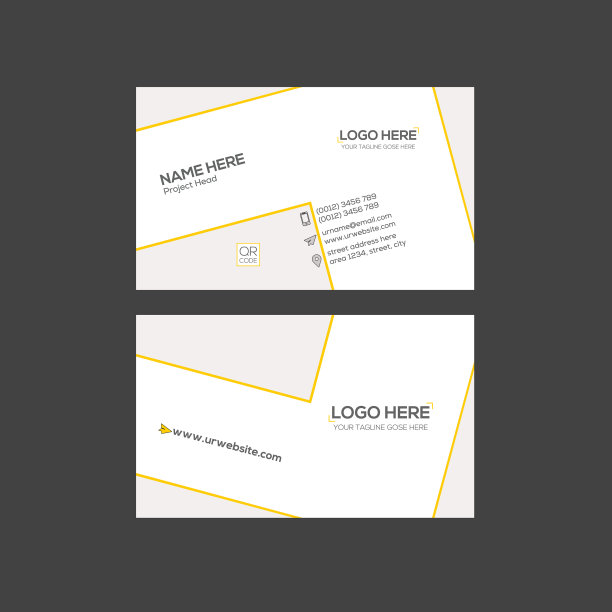 灰色和橙色的名片图片下载