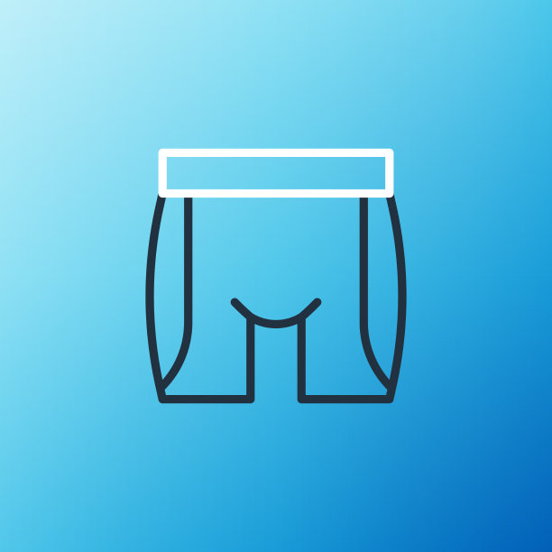 线自行车短裤图标孤立的蓝色图片下载