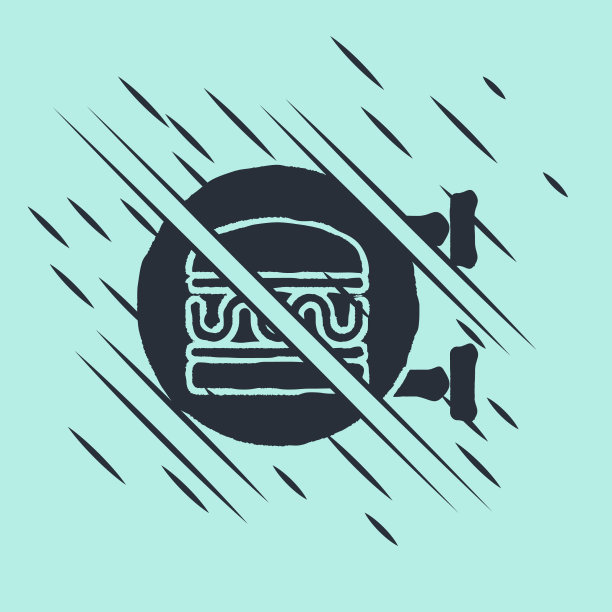 黑色在线订购和汉堡外卖图标图片下载