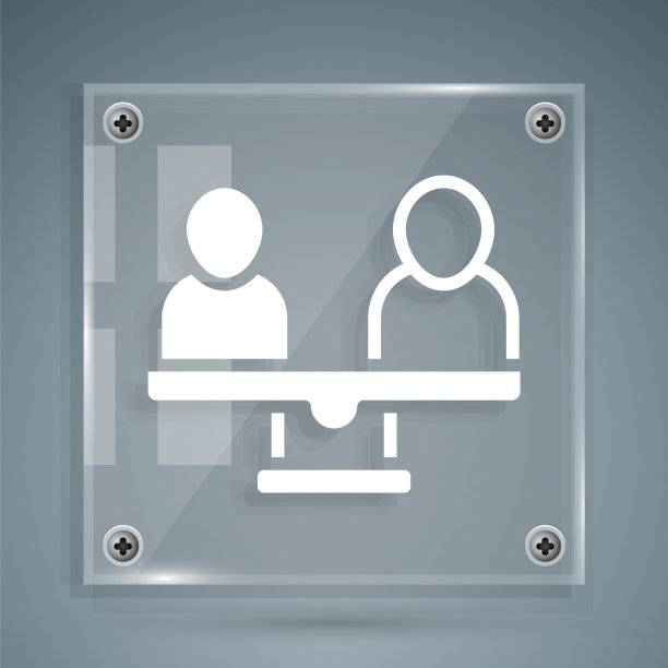 白人性别平等图标孤立在灰色图片下载