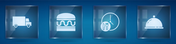 24小时设置快速送餐车汉堡图片下载