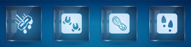 集拖把野猪爪脚印人类脚印图片下载