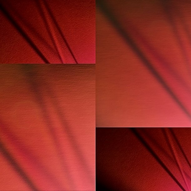 拼贴抽象的彩色光模糊照片从格子棱镜移动智能手机与空白的复制空间在暗室黑暗图片下载