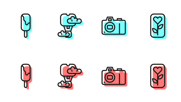 设线拍照相机冰淇淋浪漫空气图片下载