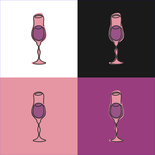 一条线画出各种液杯图片下载