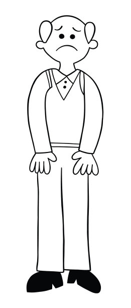 卡通老人孤独而悲伤图片下载