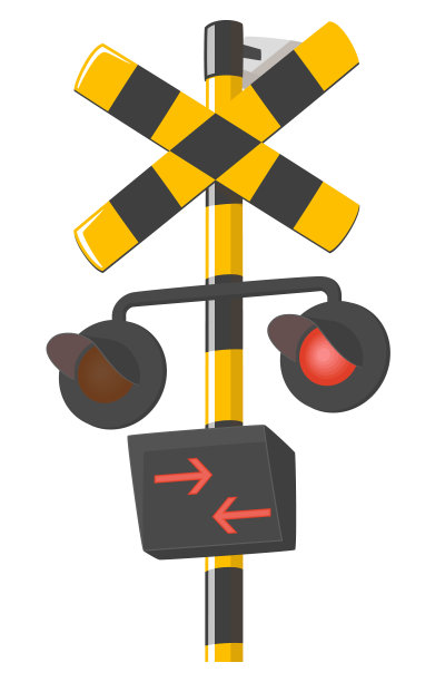 铁路平交道。打开右边的灯。图片下载