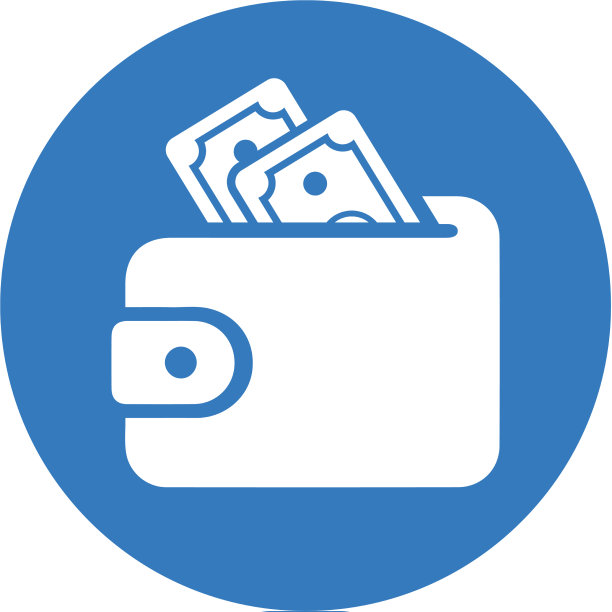蓝色金融钱包支付图标图片下载