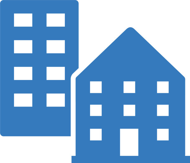 城镇城市建筑蓝色图标图片下载