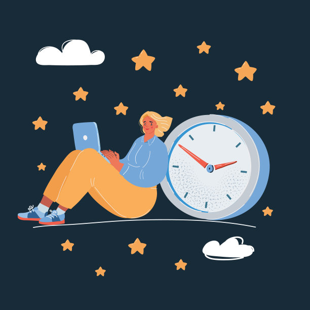 女商人晚上工作图片下载