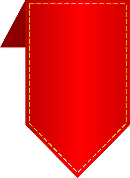 扁平孤立的红丝带标签和标签图片下载