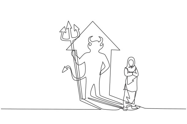 单线连续画美阿拉伯图片下载