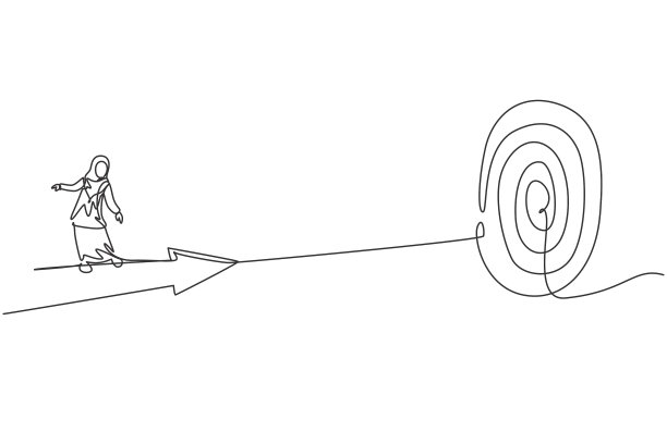 单线画年轻的阿拉伯人图片下载