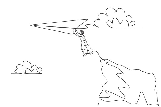 单线画年轻的阿拉伯商人图片下载