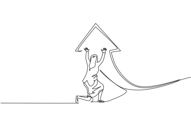 单行画年轻潇洒图片下载