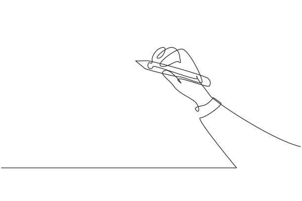 单线连续画年轻业务图片下载