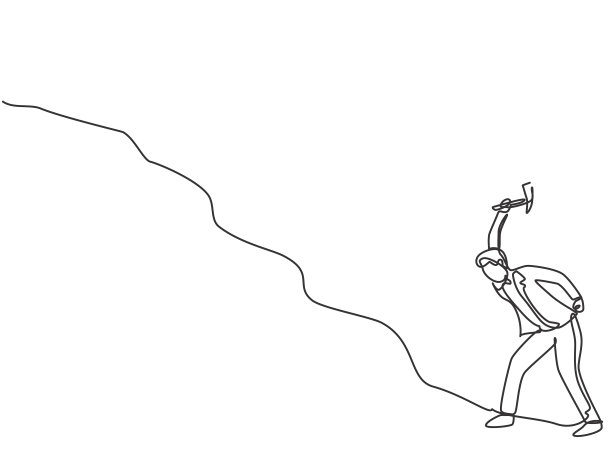 单线连续画年轻的商人图片下载