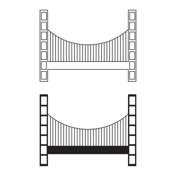 图标的桥梁。在障碍物上竖立的建筑物。这座桥是人类最古老的工程发明之一。图片下载
