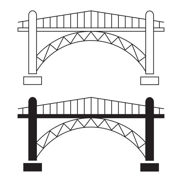 图标的桥梁。在障碍物上竖立的建筑物。这座桥是人类最古老的工程发明之一。图片下载