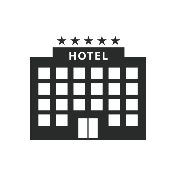 酒店图标矢量设计插图图片下载