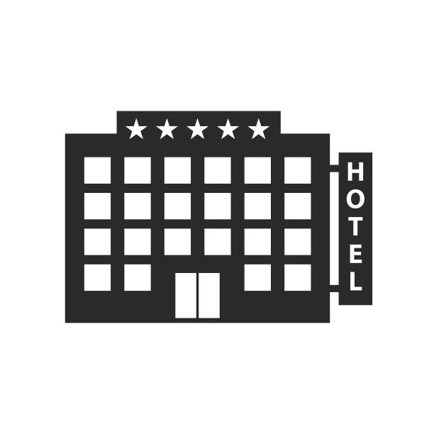 酒店图标矢量设计插图图片下载