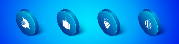 设置等距柠檬、草莓、西瓜和图片下载