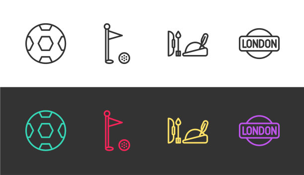 设线，足球，高尔夫旗，罗宾汉帽图片下载