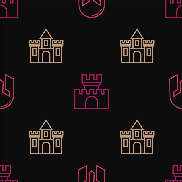 设线中世纪铁盔城堡要塞图片下载