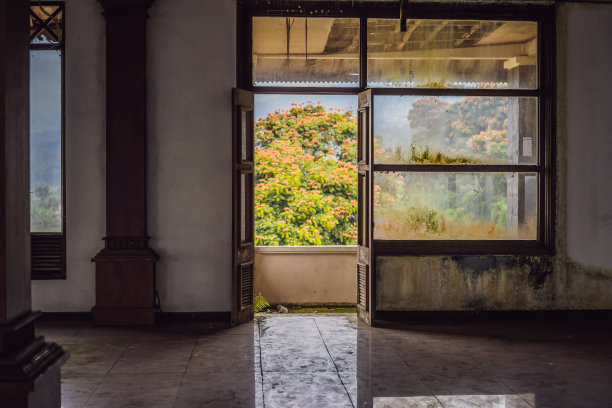 贝都古里一个被遗弃的神秘酒店。印度尼西亚,巴厘岛图片下载