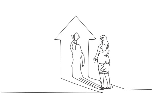 单线连续画青春美图片下载