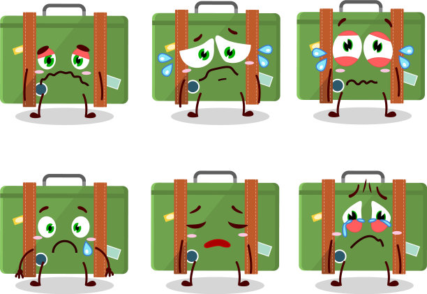 旅行箱人物带着悲伤的表情图片下载