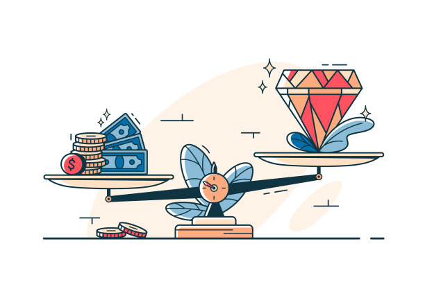 钱，现金，还有秤上的宝石图片下载