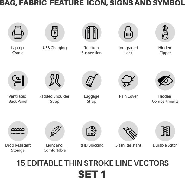 包和背包织物特征图标笔记本包图片下载