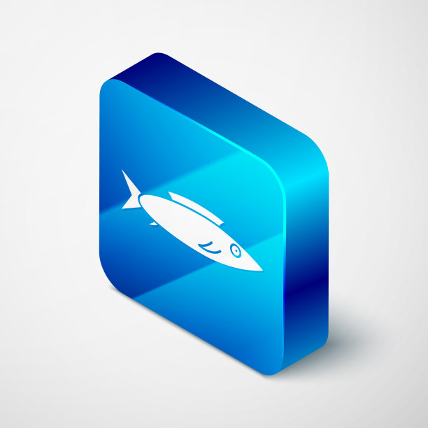 等距鱼图标孤立的灰色背景图片下载