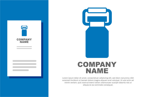 蓝色牛奶罐容器图标隔离在白色图片下载