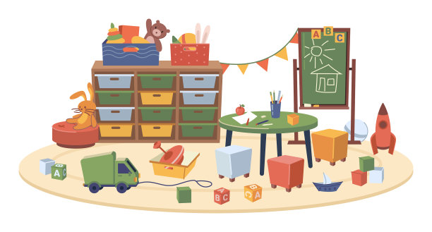 幼儿园教室的家具和玩具图片下载