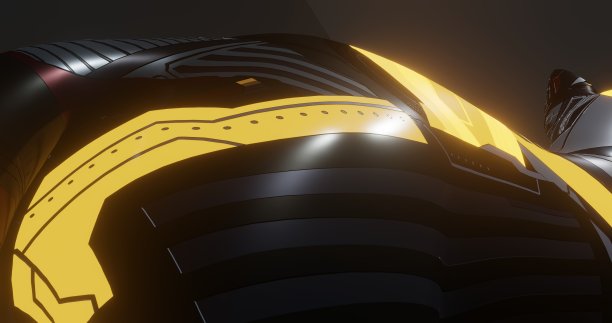 3d渲染的科学机器人模式在一个深黑色的背景图片下载