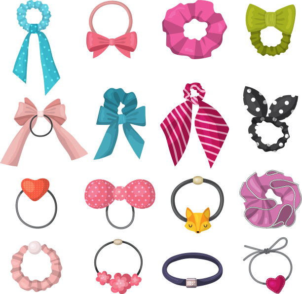 女性头发的松紧带时尚丝带图片下载