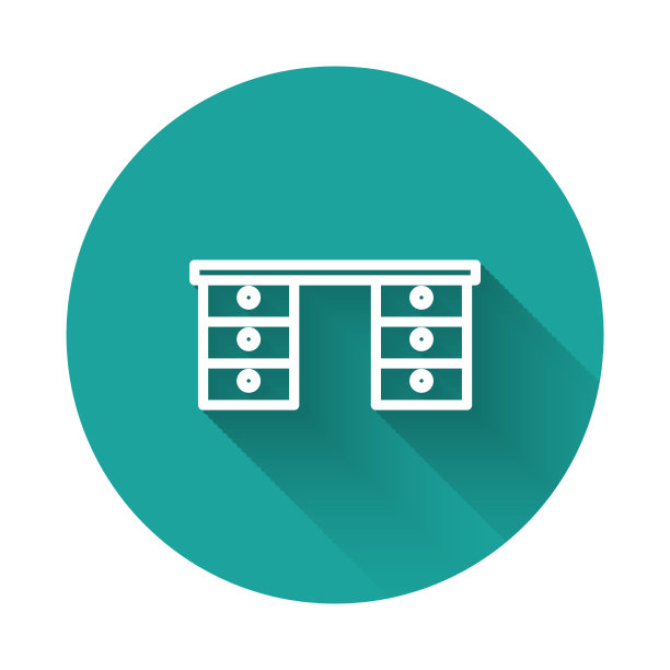 白线办公室办公桌图标孤立与长图片下载