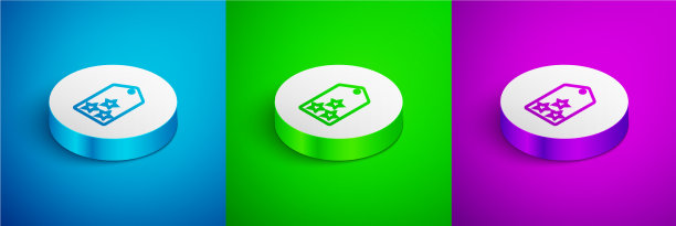 等距线军衔图标孤立在蓝色上图片下载