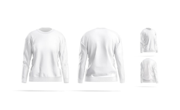 白色女性运动衫模型，不同的观点图片下载