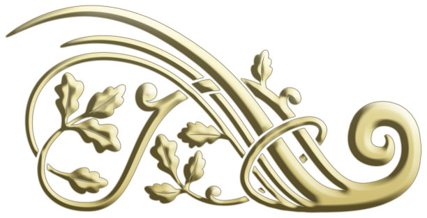 装饰艺术的金色橡树枝叶阿拉伯花图片下载